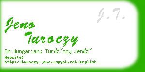 jeno turoczy business card